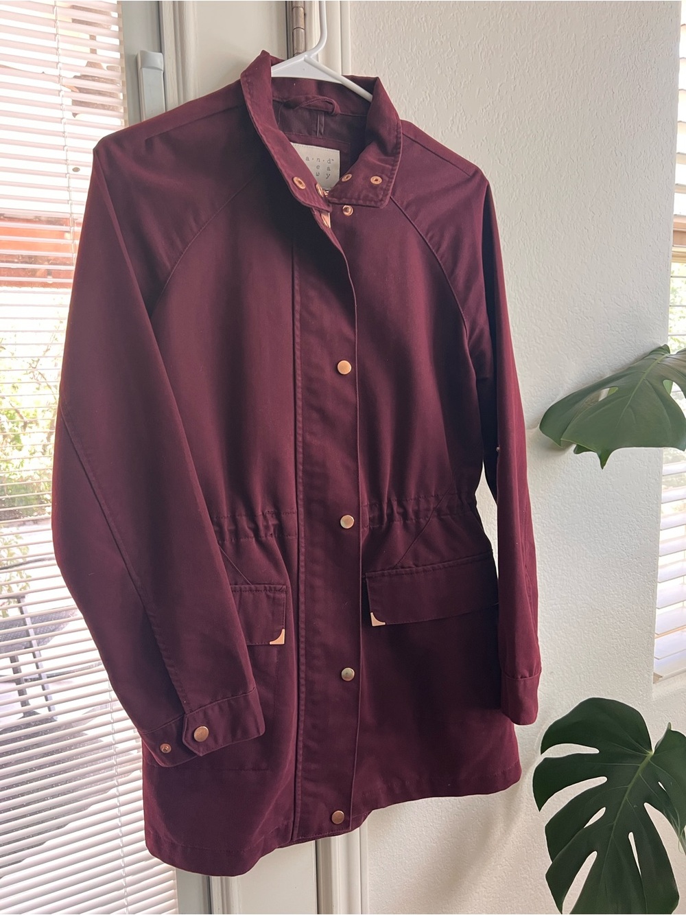 Women's Burgundy Utility Jacket